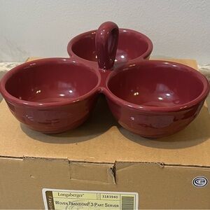 NIB Longaberger Woven Traditions 3-Part Server